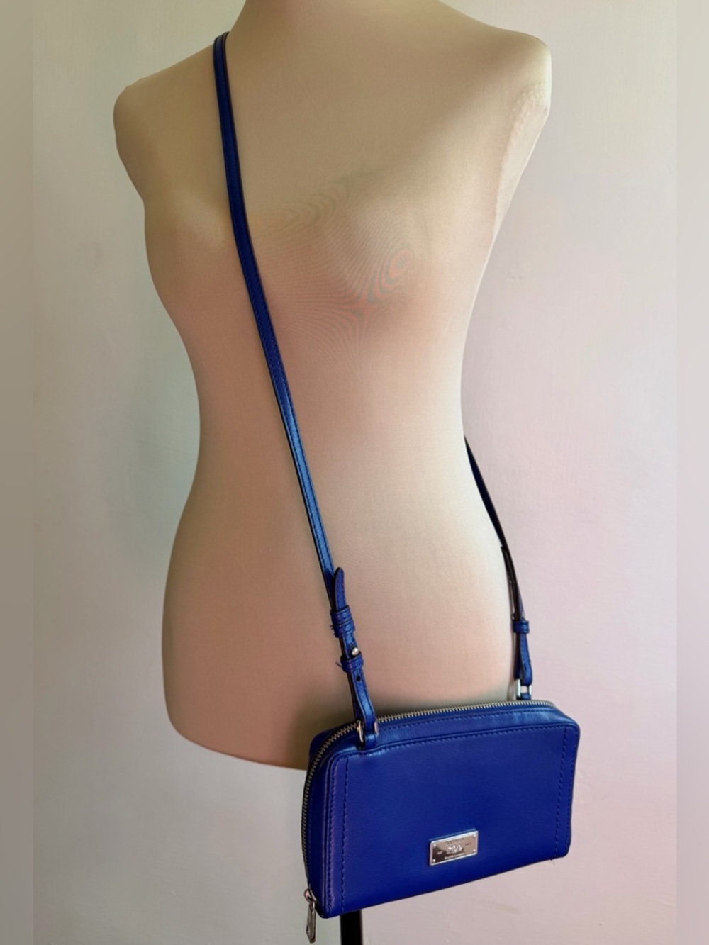 Lauren Ralph Lauren Blue Leather Crossbody Wallet Mini Bag